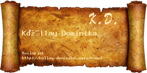 Kállay Dominika névjegykártya